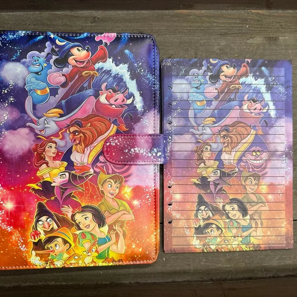 Disney princesses and characters A5 Binder with matching printed paper